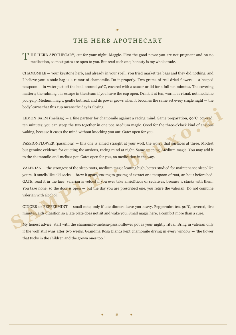 Page 4 of a Natal Map of the Body, veiled because it belongs to whoever ordered it (sample)