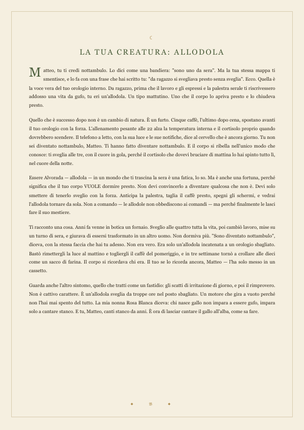 Pagina 3 di una Mappa Natale del Corpo, velata perché appartiene a chi l'ha ordinata (campione)