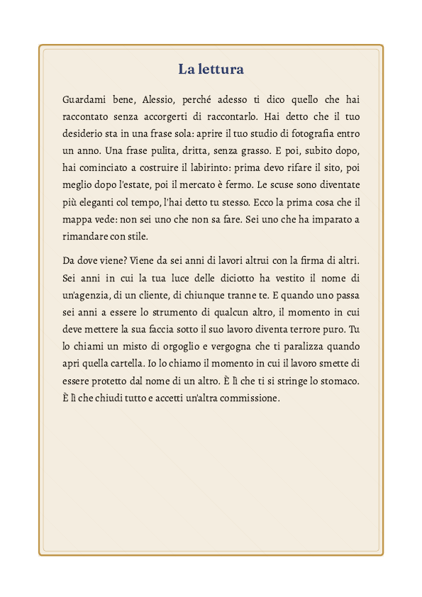 Pagina 3 di una Mappa Natale del Corpo, velata perché appartiene a chi l'ha commissionata (esempio)