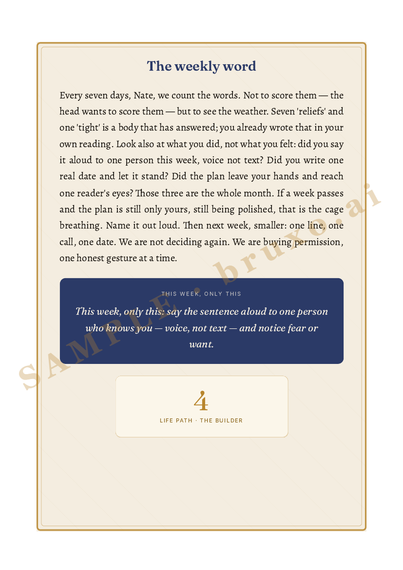 Veiled page of a Map of the Draw (sample)