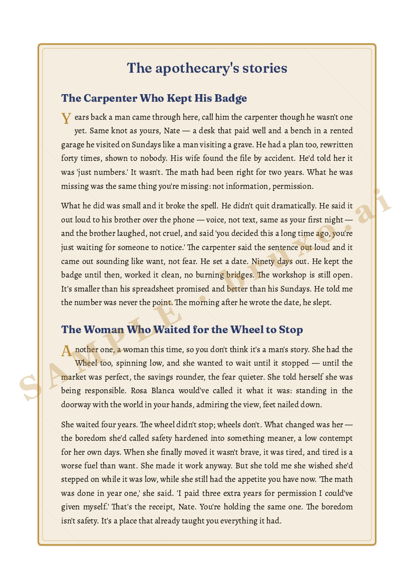 Veiled page of a Map of the Draw (sample)
