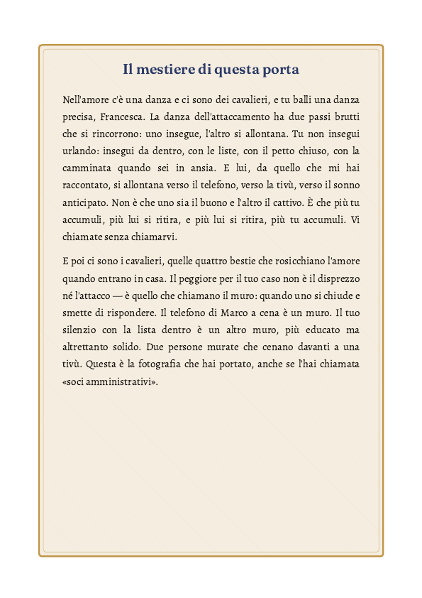 Pagina velata di una Mappa del Legame (esempio)