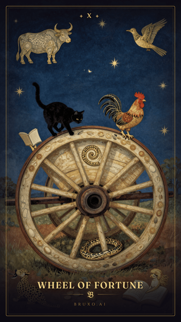 Wheel of Fortune tarot card, major arcana